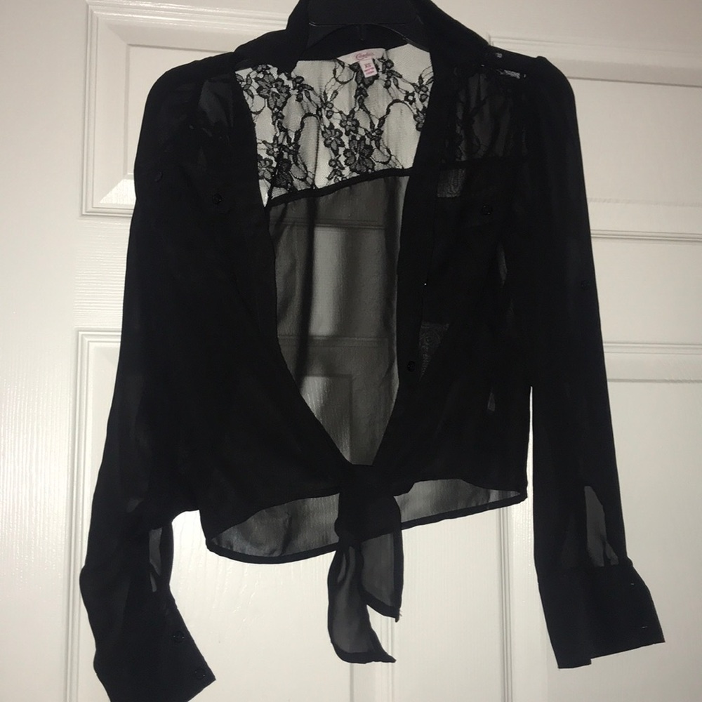 Sexy black sheer top